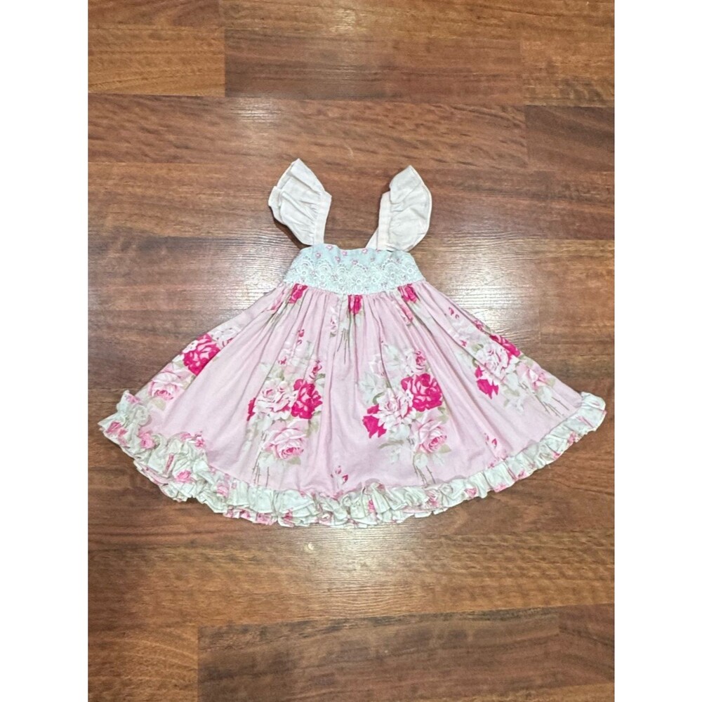 Sassy Chic - Pink and Blue Floral Ruffled Sundress